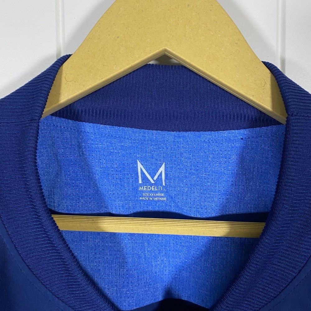 Medelita Element Scrub Jacket Blue XXL Full Zip Ribbed Collar Cuffs - Picture 5 of 16